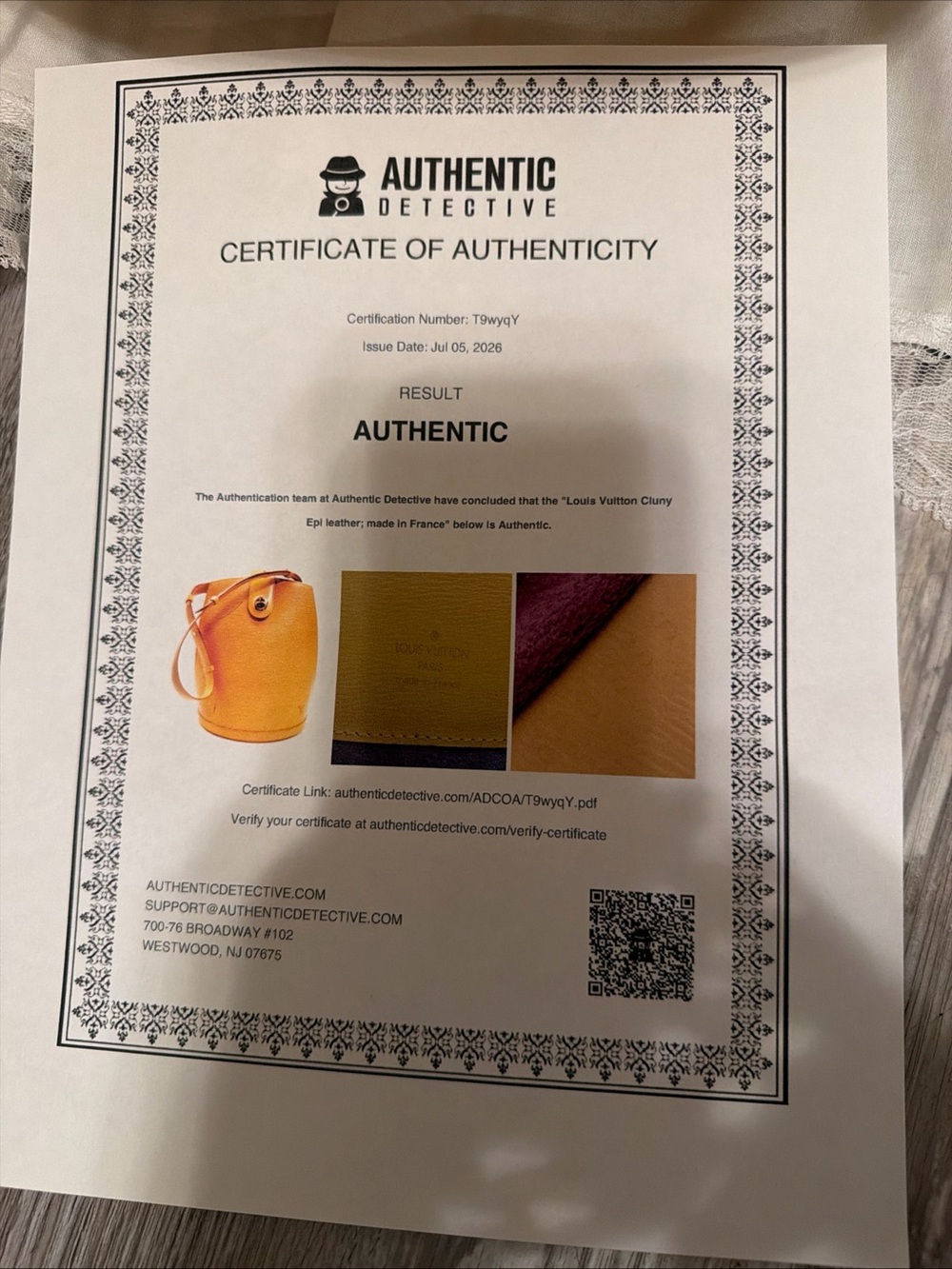 LV yellow Epi Cluny with COA - Picture 3 of 8